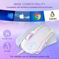 thumbnail image 6 of Redragon M910-W RGB Wired Gaming Mouse 8000 DPI 9 Programmable Buttons with Rapid-Fire Button - White, 6 of 7