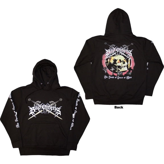 Bad Omens Unisex Pullover Hoodie Sweatshirt Skull and Candles (Black) (Back Print)