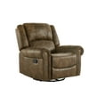 thumbnail image 4 of Weston Home Tippecanoe Polished Microfiber Nailhead Swivel Glider Recliner, Brown, 4 of 11