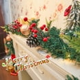 thumbnail image 4 of 6 FT Garland Christmas Decorations, Battery Operated Lighted Garland Indoor with Red Berries, Candy Balls, Pinecones and Lush Branches, 25 Warm LED Lights 3 Modes, Christmas Garland for Mantle, 4 of 13