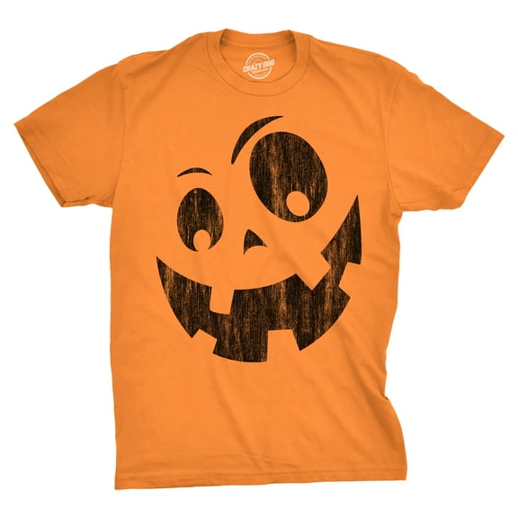 Mens Silly Jack Pumpkin T Shirt Funny Halloween Jack O Lantern Goofy Smile Tee for Guys Graphic Tees