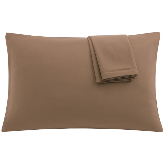 Juego de 2 Fundas de Almohada uxcell Microfibra con Cremallera Marrón 51x76cm