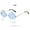 Blue, variant on Womens Sunglasses Rimless Cloud Shaped Vintage Punk Glasses with Detachable Tassel Pendant for Daily Wear