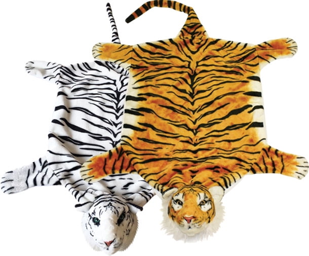 Plush Pal Soft & Fluffy Orange Tiger Rug Throw Stuffed Animal Toy
