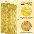 thumbnail image 2 of 3 Pack 3.3x9.9 Feet Gold Foil Fringe Backdrop Curtains, Tinsel Streamers Birthday Party Decorations, Fringe Backdrop for Graduation, Baby Shower, Gender Reveal, Disco Party, 2 of 9
