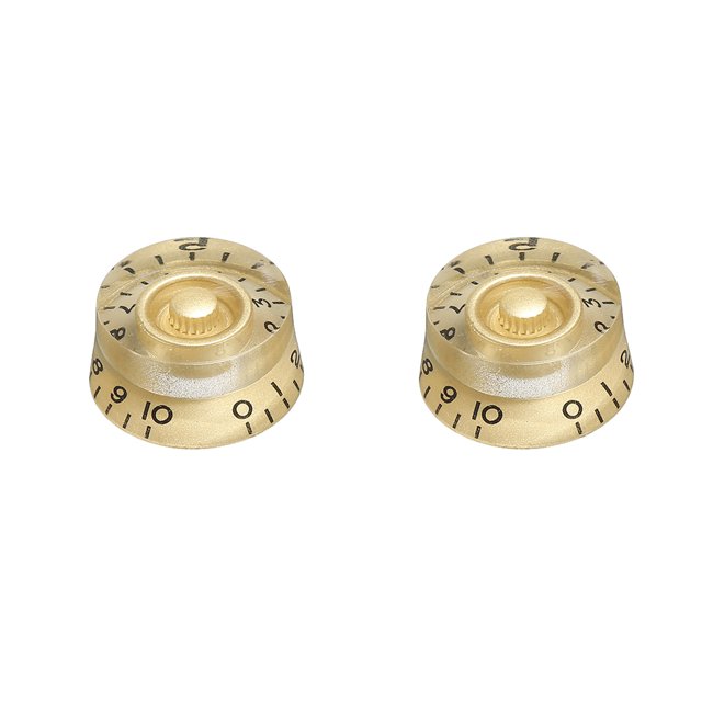 Unique Bargains Guitar Control Knobs Speed Volume Control Knobs 6x26x13mm Musical Instrument Parts Replacement Gold 2 Pack