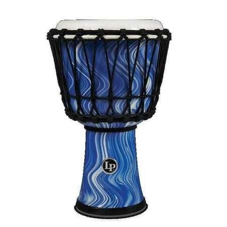 Latin Percussion 7" Rope Tuned Circle Djembe with Perfect Pitch Head (Blue Marble)