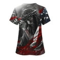 thumbnail image 4 of Patriotic Flag Scrub Tops,Cadancy Plus Size Nurse Uniforms for Women Summer 2025,Vacation Clothes Plus Size Blouses Casual,Red Shirts Sexy V Neck,Patriotic Memorial Day,Playeras De Mujer L, 4 of 5