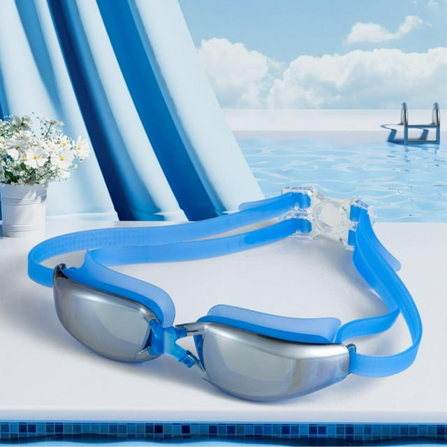 Feltree Swimming Goggles Large Frame Electroplated Myopia Swimming Goggles Flat Light Sealing Without Water Leakage High-definition Adult Swimming Goggles