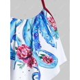 thumbnail image 4 of Más el tamaño de pulpo impresión de la flor asimétrica Cinched Halter baño tankini Rosegal Camisetas tallas grandes, 4 of 5