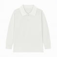 thumbnail image 4 of NIEWTR Boys Baggy Fit Long Sleeve Polo Shirt Lightweight Oversized for Jogging Streetwear and Comfortable Casual Style（A01-Beige,7-8 Years), 4 of 5