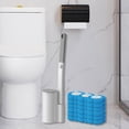 thumbnail image 3 of Juego de cepillos de baño desechables para limpieza de inodoros, sistema de limpieza fácil de usar, 18 piezas de recambio, 3 of 9
