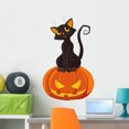 thumbnail image 1 of Halloween Cat Pumpkin Wall Decal Mural by Wallmonkeys Vinyl Peel and Stick Graphic for Girls (36 in H x 21 in W), 1 of 4