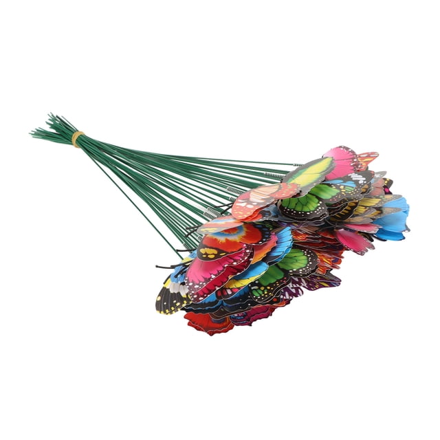 Estacas De Decoración De Mariposas, Coloridas Estacas De Mariposa De PVC De 50 Piezas, Estaca De Primavera Para Patio