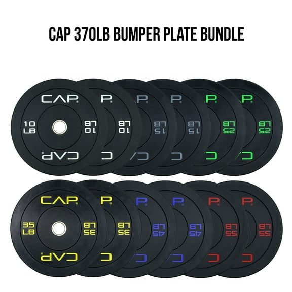 CAP 370lb Olympic Bumper Plate Bundle (2 x 10, 2 x 15, 2 x 25, 2 x 35, 2 x 45 and 2 x 55lb Plates)