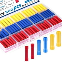 FungLam 200PCS Insulated Straight Electrical Wire Butt Connectors Crimp Splice Terminals