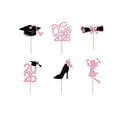 thumbnail image 2 of 12 Pcs 2026 Graduation Cake Cupcake Toppers,Glitter Grad Cap Diploma Food Appetizer Pick for Graduation Theme Party Cake Decorations Supplies,Pink, 2 of 7