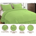 thumbnail image 4 of D.N.G. BEDDINGS 5 Piece Luxury 5 Inch Two Layer Ruffle Comforter Set Premium Super Soft, 800 TC, 100% Egyptian Cotton, Super Soft, Full/Queen Size Sage Color, 4 of 7