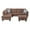 Brown, variant on Bowery Hill L-shaped Brown Microfiber Couch with Ottoman (Pillows Included)