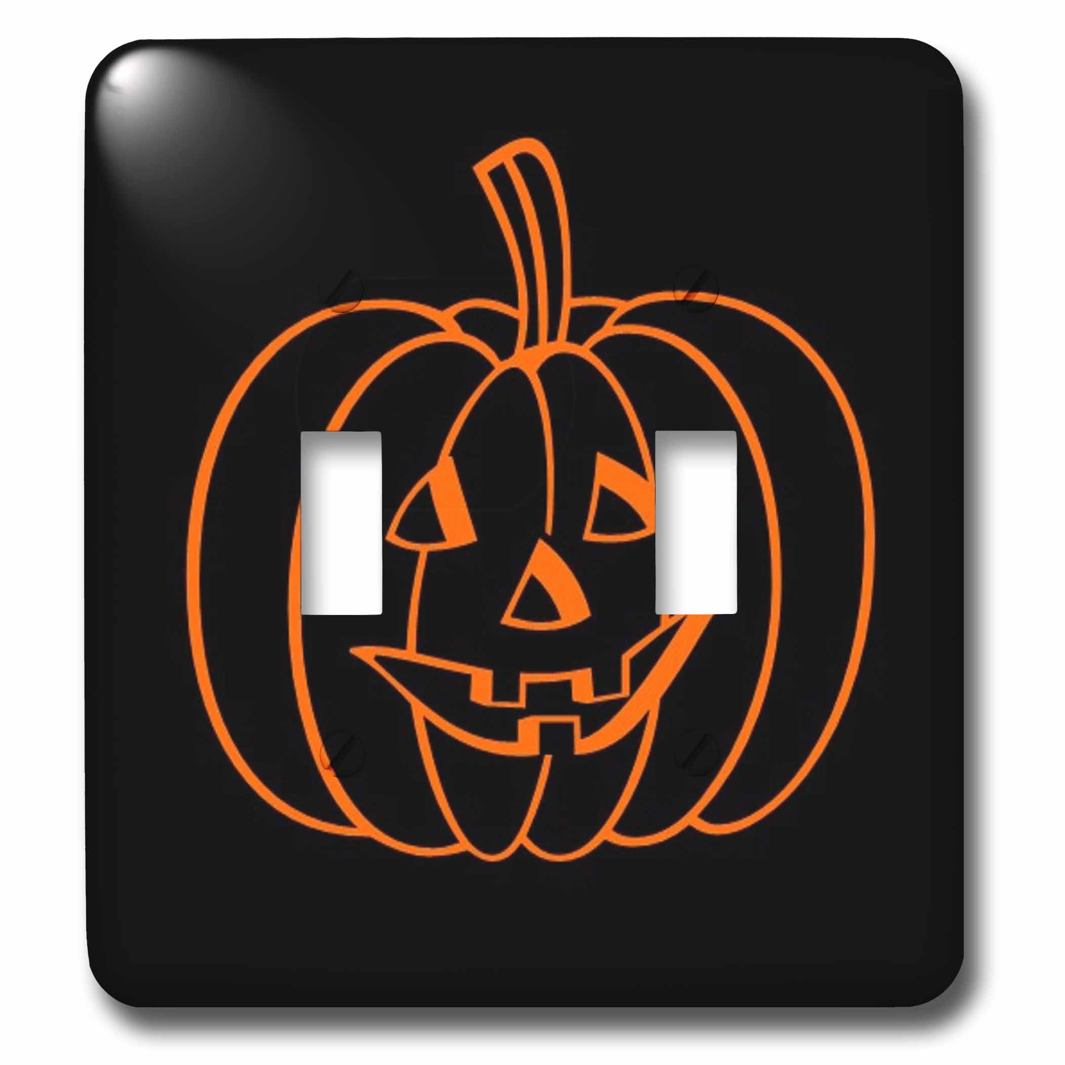 3dRose lsp_27868_2 Orange and Black Halloween Pumpkin Toggle Switch