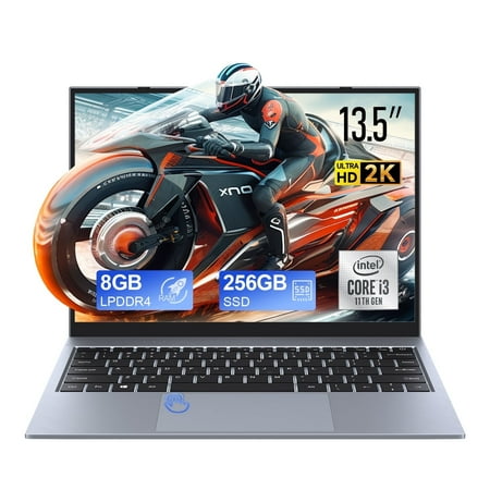 "RNRUO 13.5"" Business Laptop, Intel i3-1115G4, 8GB RAM, 256GB SSD, 2.5K UHD, Windows 11 Pro, Fingerprint Reader"