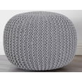 thumbnail image 4 of Urban Shop Round Solid Print Polyester Pouf, Gray, 4 of 5