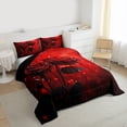 thumbnail image 3 of Castle Fairy Teens Red Rose Twin Comforter Sets,Flower Bedding Set, 3 of 8