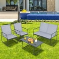 thumbnail image 4 of Costway 4-Piece Metal Patio Furniture Chat Set Outdoor Conversation Table Garden, 4 of 10