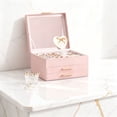 thumbnail image 4 of LEDREM Jewelry Box Organizer, 3-Layer Jewelry Storage with 2 Drawers & Glass Lid, Modern Vanity Display Case for Rings Necklaces, Jelly Pink and Gold, 4 of 6