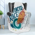 thumbnail image 4 of Motorcycle Soft Flannel Fleece Throw Blanket, Colorful Composition with a Bike Tire Speed Masters Words with Grunge Effect, Cozy Plush for Indoor and Outdoor Use, 50" x 70", Multicolor, by Ambesonne, 4 of 5