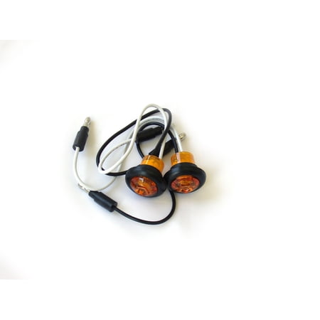 Pair of LED .75in Round Amber (w/ Grommet) for Truck and Trailer