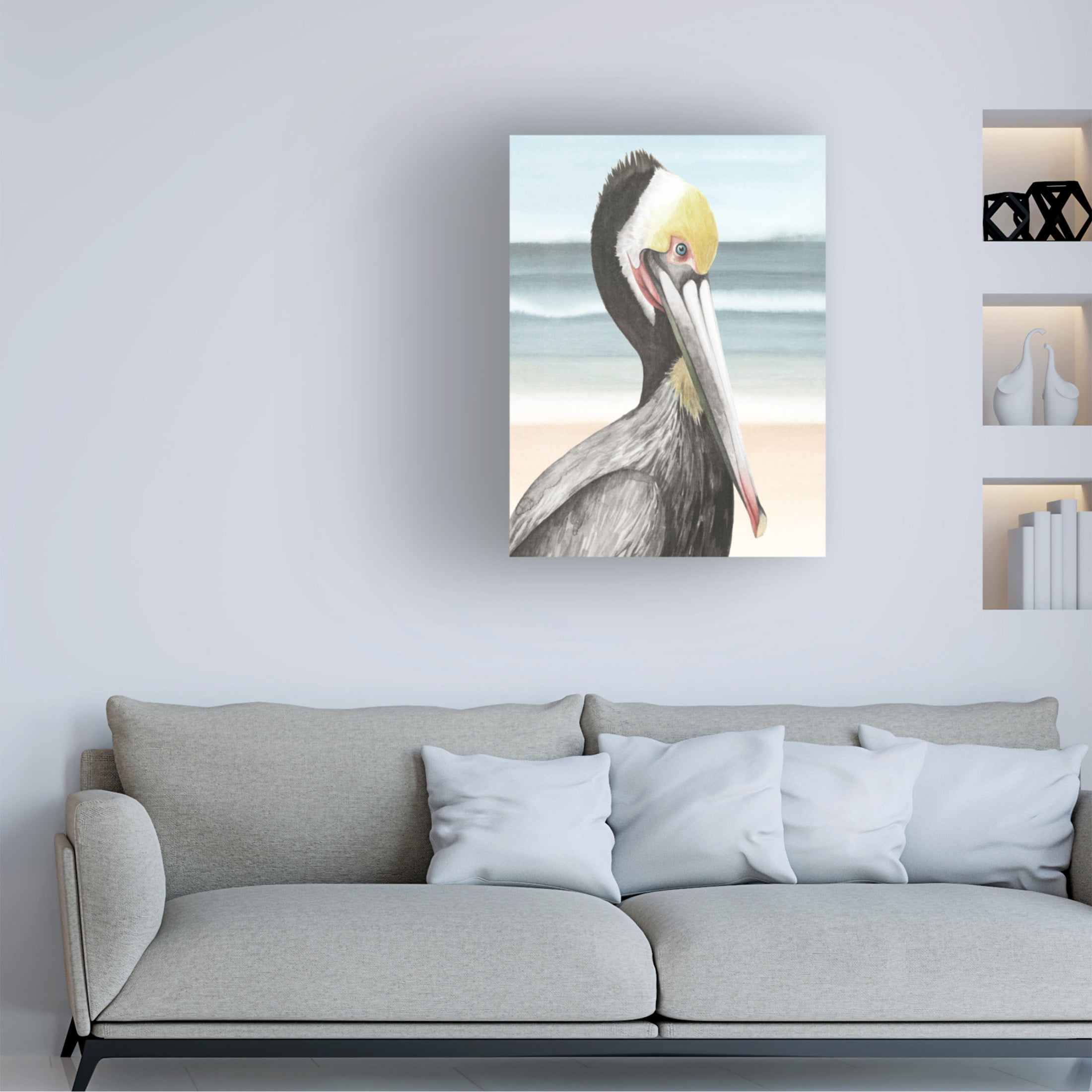 Trademark Fine Art Grace Popp  Pelican Beach I Canvas Wall Art