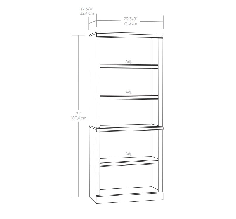 Better Homes & Gardens 71" Ashwood Road 5 Shelf Bookcase, Light Honey Finish