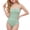 Green, variant on Cotton Button Crotch Adult Sling Onesie Bodysuit V-neck Button Pink S
