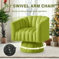 thumbnail image 4 of Korser 360° Swivel Accent Chair with Velvet Upholstered Swivel Barrel Chairs for Living Room, Bedroom,Green, 4 of 8