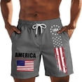 thumbnail image 2 of Mens Casual Shorts 250th Anniversary Print Short Independence Day Pant Patriotic Lightweight Holiday Beach Shorts Grey XL, 2 of 5