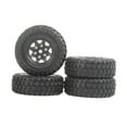 thumbnail image 2 of 4-pack Od 50mm Rubber Rc Car Tires & Wheel Rims Set 7mm Hex Hub Fit For Scx24 Ykc01cm Jimny 1/16 Rc Crawler Car Diy Accessories Parts - Black And Red, 2 of 5