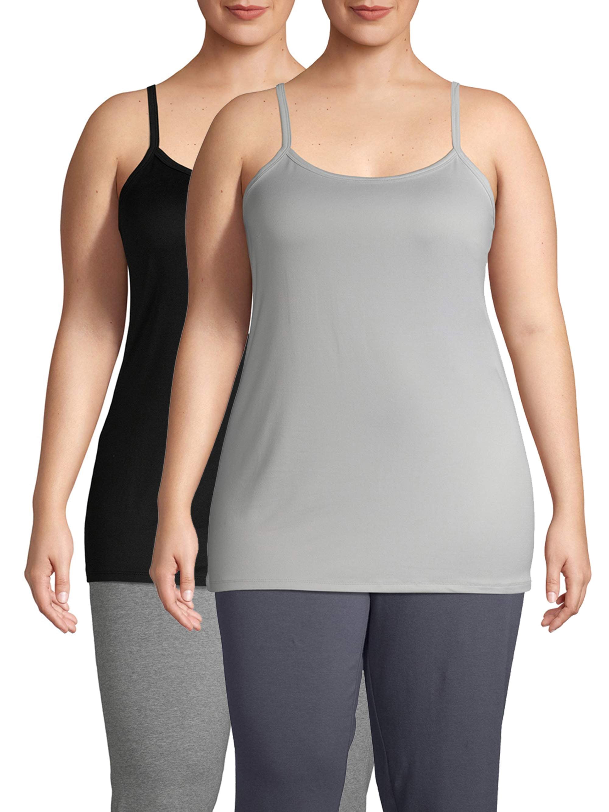 Terra & Sky Women's Plus Size Everyday Essential Tunic Length Cami, 2 ...