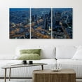 thumbnail image 2 of PixonSign Canvas Print Wall Art Set Sundown City Lights Night Cityscape Urban Architecture Photography Realism Scenic Landscape Decorative Colorful Multicolor for Bedroom - 16"x24"x3, 2 of 5