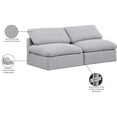 thumbnail image 2 of Meridian Furniture Indulge 70" Contemporary Linen Fabric Modular Sofa in Gray, 2 of 7