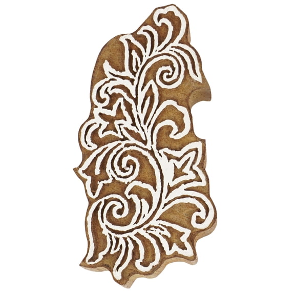 IBA Indianbeautifulart Textile Printing Block Asian Border Motif Hand Carved Wooden Stamp Wood Block Printing Textile Stamps For Fabric/ Pottery Blocks-3 Inch