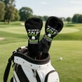 thumbnail image 2 of Yuyamidu Golf Ball Print Golf Club Head Covers Black Golf Club Cover Accessories Waterproof PU Leather for Woods and Driver Fairway Hybrids, 2 of 6