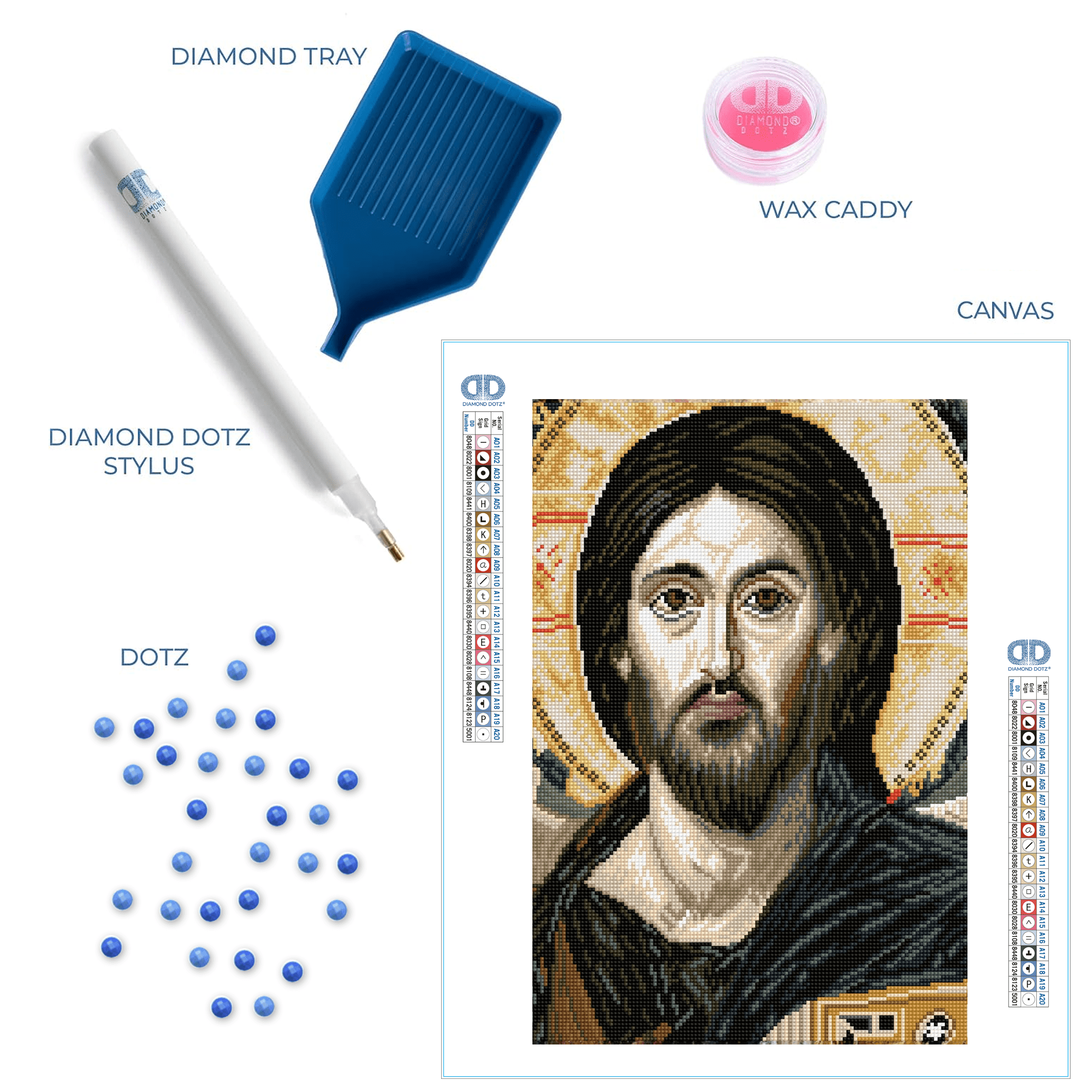 Diamond Dotz Christ Pantocrator Sainai Diamond Painting Kits for Adults - Diamond Art Kits a Relaxing Creative Craft Kit with Dotz Gems