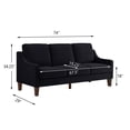 thumbnail image 5 of Modern 3 Seater Velvet Sofa, Upholstered Couch with Removable Cushions and Wood Legs for Living Room Office Apartment, 5 of 10