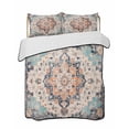 thumbnail image 2 of Orange Blue Twin Size Down Alternative Comforter,Lightweight Comforter Quilt Bedding Set with Pillow Shams Boho Geometric Middle Century Abstract Western Bed Comforter Duvet Insert 68"x86", 2 of 7