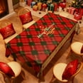 thumbnail image 4 of Gumesh Christmas & New Year Tablecloth, 35"×55"Waterproof PVC Rectangular Table Cover with Elegant Red Design, Easy-Wipe Party Table Mat for Holiday Gatherings, 4 of 5