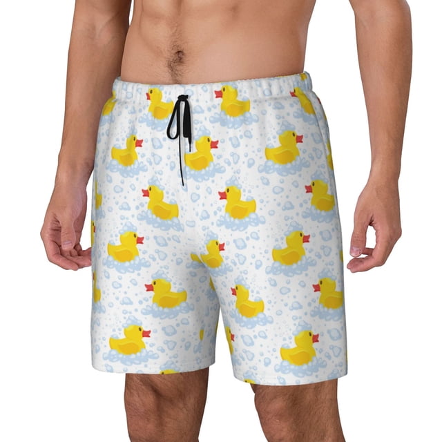 Fotbe Yellow Rubber Duck Traje de Baño para Hombre – Shorts de Natación de Secado Rápido con Forro y Bolsillos-3X-Large