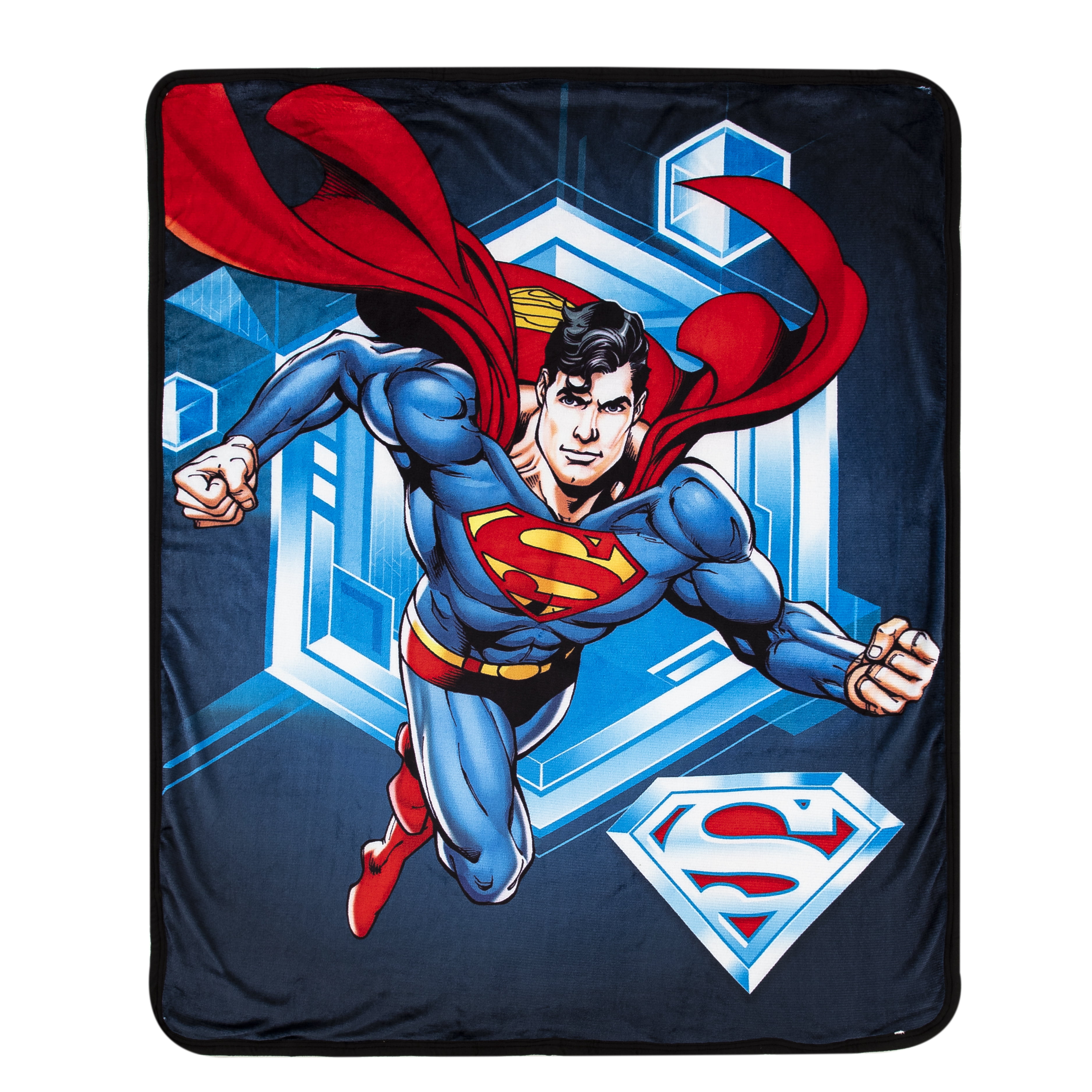 Unisex Kids Avengers Superman Print Only Back Open Fleece Blanket with Sleeves 