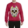 thumbnail image 2 of Wild Bobby Day Of The Dead Sugar Skull Pop Culture Unisex Crewneck Graphic Sweatshirt, Vintage Heather Red, Medium, 2 of 5