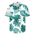 thumbnail image 3 of AHTJRT Men's Classic Retro Aloha Shirt Gradient Palm Fronds Tropical Hippie Style Multicolor 2XL, 3 of 5